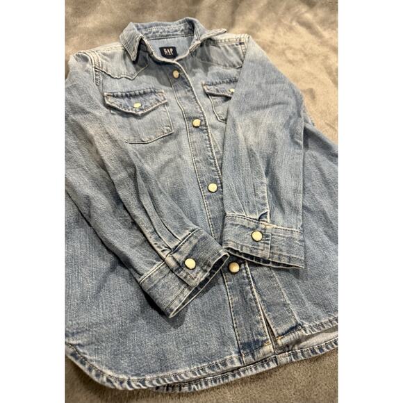 Gap Kids XS Denim Button Snap Front Shirt- Unisex Western Halloween Cowboy - Picture 4 of 6